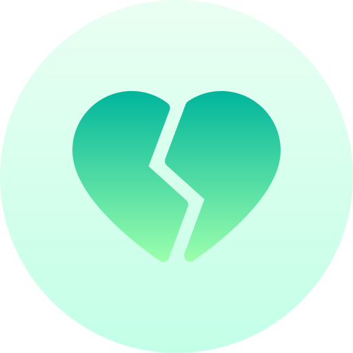 gebroken hart Basic Gradient Circular icoon