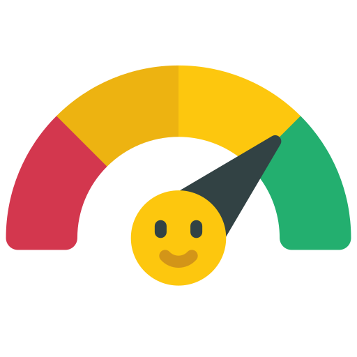 Satisfaction scale Juicy Fish Flat icon