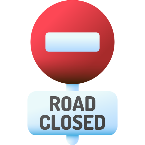 carretera cerrada 3D Color icono