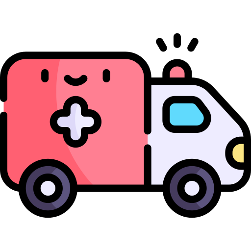 ambulância Kawaii Lineal color Ícone