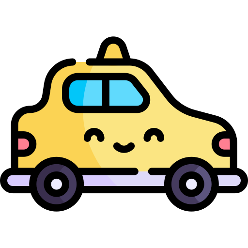 táxi Kawaii Lineal color Ícone