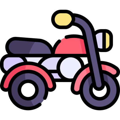 motocykl Kawaii Lineal color ikona