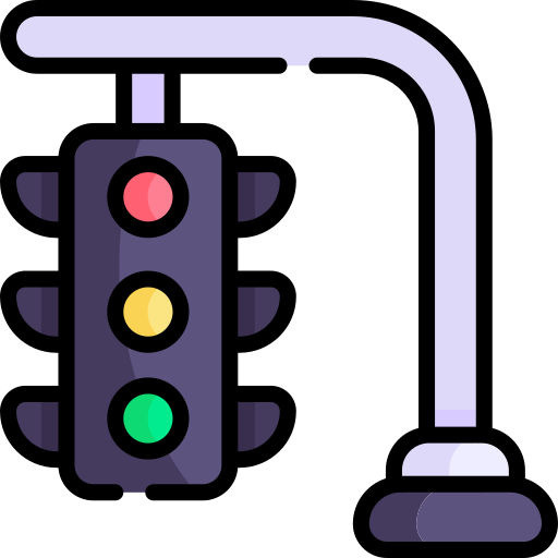semafori Kawaii Lineal color icona