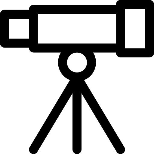 télescope Basic Rounded Lineal Icône