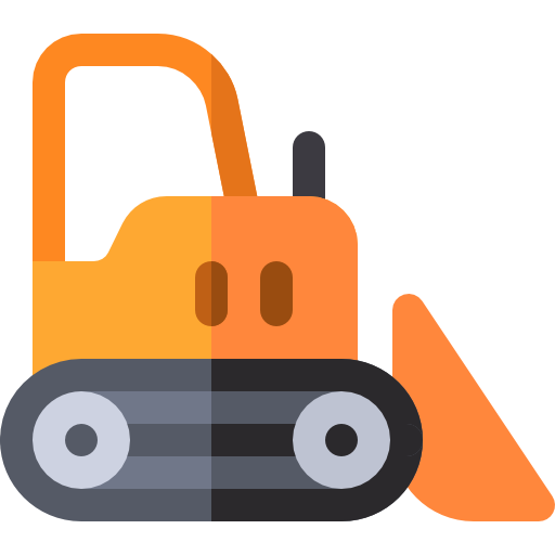 bulldozer Basic Rounded Flat icon