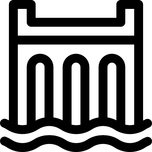 represa Basic Rounded Lineal icono