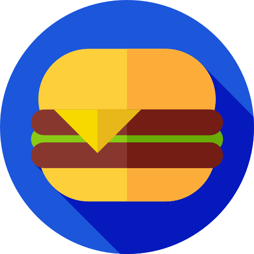 치즈 버거 Flat Circular Flat icon