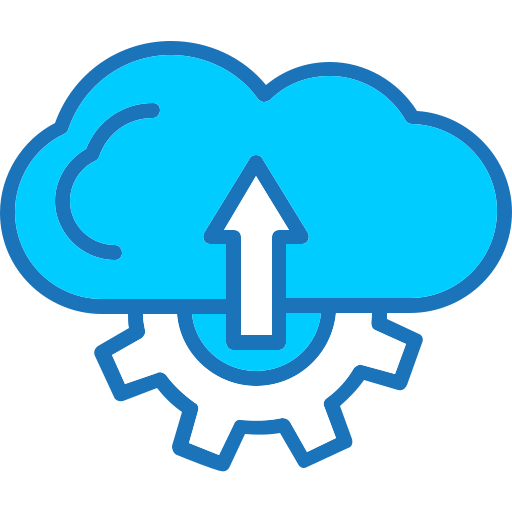 Cloud uploading Generic Blue icon