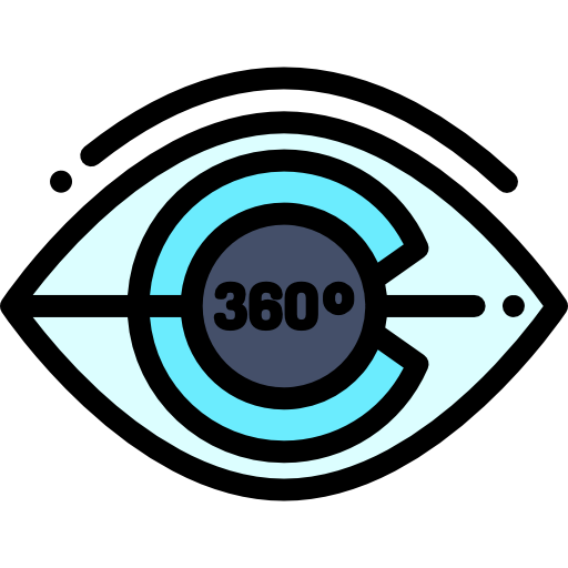 360 grad Detailed Rounded Lineal color icon