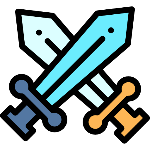 Swords Detailed Rounded Lineal color icon