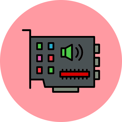 tarjeta de sonido Generic Outline Color icono