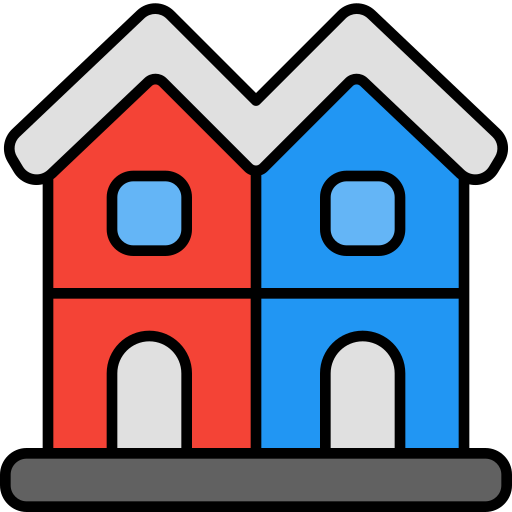 Terraced house Generic Outline Color icon