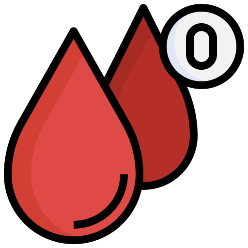 Blood type 0- Generic Outline Color icon