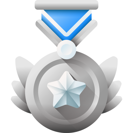 medalha de prata 3D Color Ícone