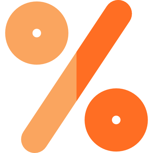 percentage Basic Rounded Flat icoon