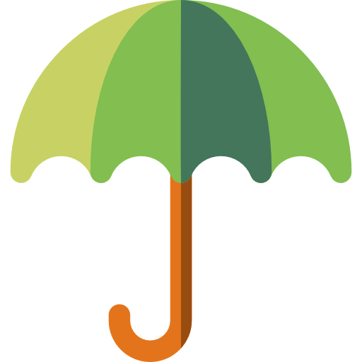 guarda-chuva Basic Rounded Flat Ícone