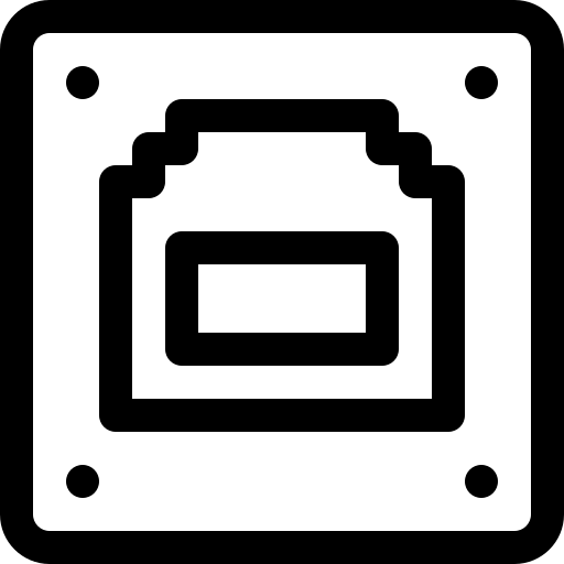 ethernet Basic Rounded Lineal icona