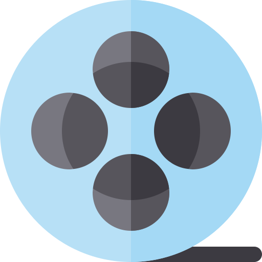 Film reel Basic Rounded Flat icon