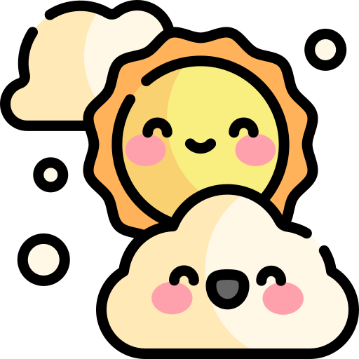 Clouds Kawaii Lineal color icon