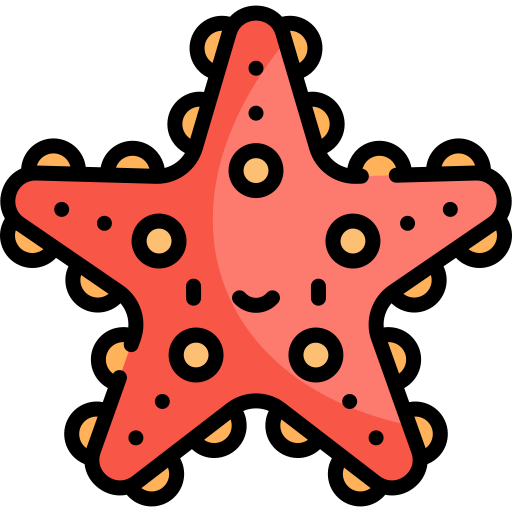 estrella de mar Kawaii Lineal color icono