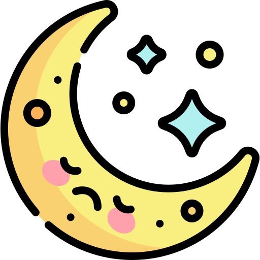 Crescent moon Kawaii Lineal color icon