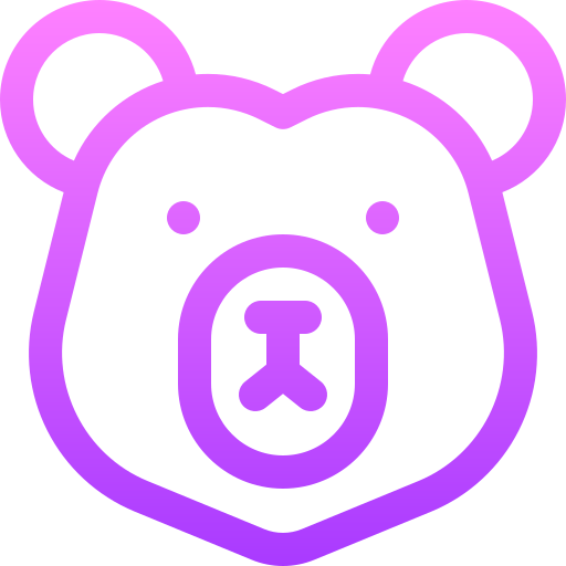 Bear Basic Gradient Lineal color icon