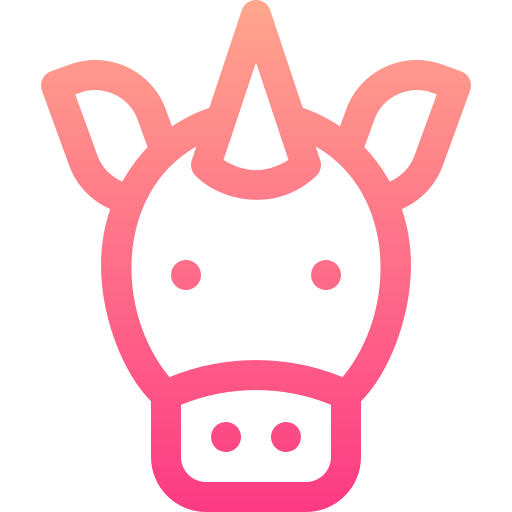 unicornio Basic Gradient Lineal color icono