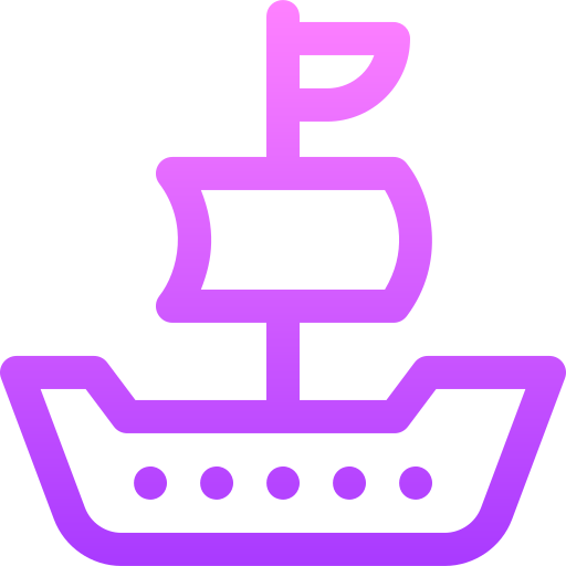 Pirate ship Basic Gradient Lineal color icon