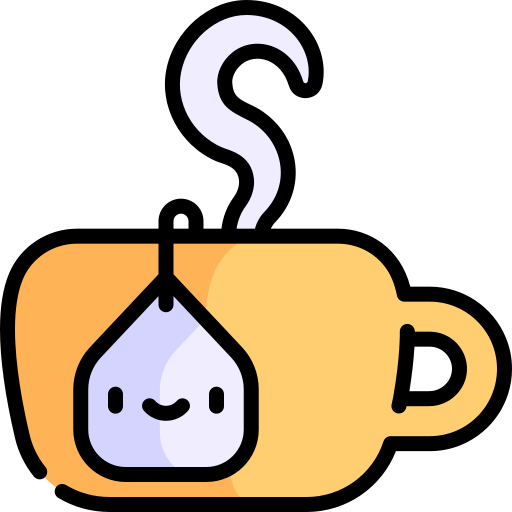 Горячий чай Kawaii Lineal color иконка