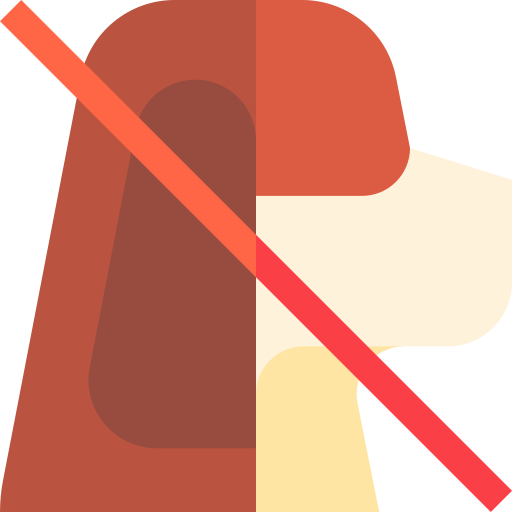 Домашние животные запрещены Basic Straight Flat иконка