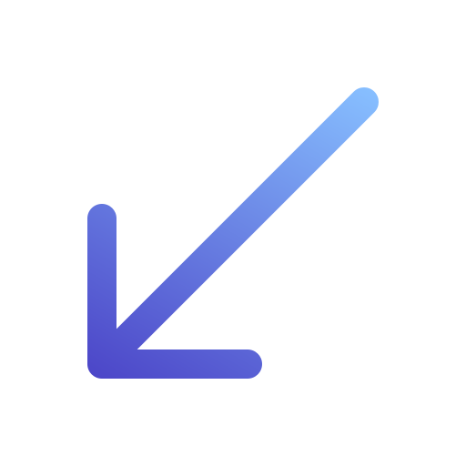 Down left arrow Generic Gradient icon