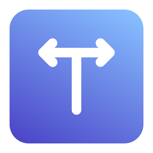 T junction Generic Blue icon