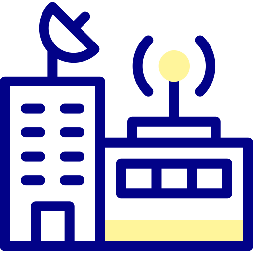 라디오 방송국 Detailed Mixed Lineal color icon