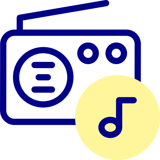 라디오 Detailed Mixed Lineal color icon