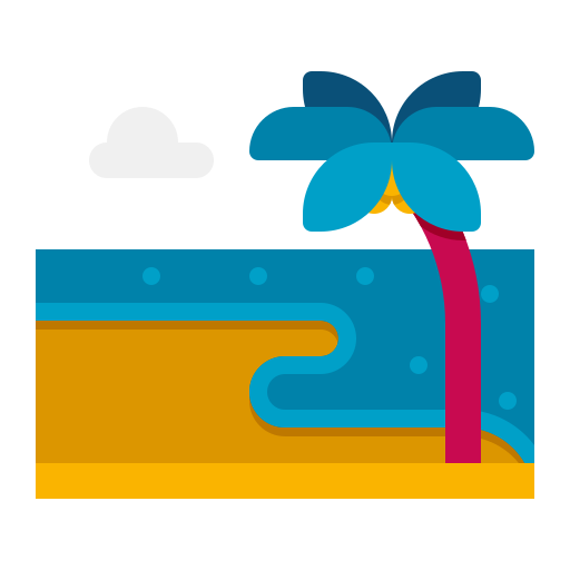 Пляж Flaticons Flat иконка