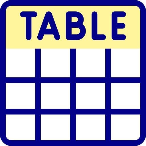 table Detailed Mixed Lineal color Icône