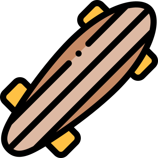 longboard Detailed Rounded Lineal color ikona