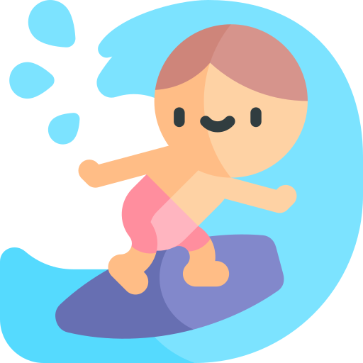 Surfer Kawaii Flat icon
