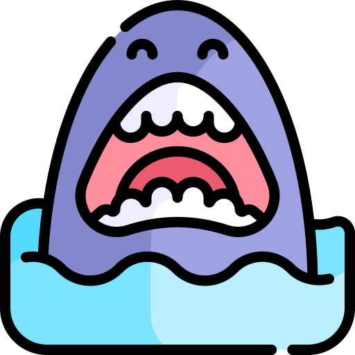 tiburón Kawaii Lineal color icono
