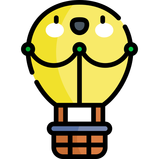 globo aerostático Kawaii Lineal color icono