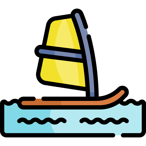 windsurf Kawaii Lineal color icona