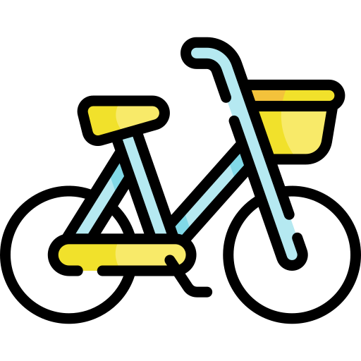 bicicletta Kawaii Lineal color icona