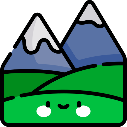 Mountain Kawaii Lineal color icon