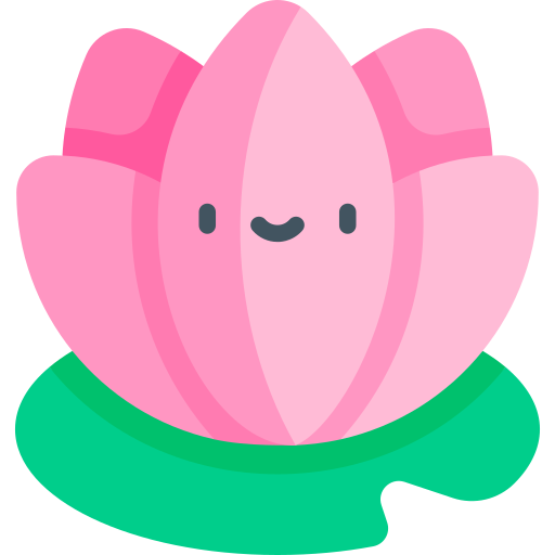 цветок лотоса Kawaii Flat иконка