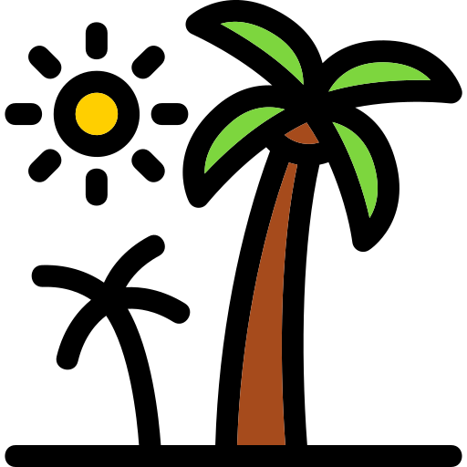 Palm trees Generic Outline Color icon