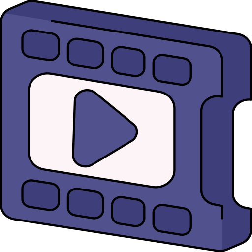 film Generic Thin Outline Color icon