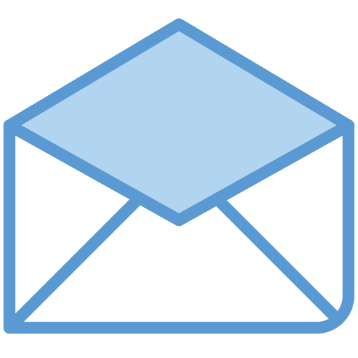 Open mail Generic Blue icon