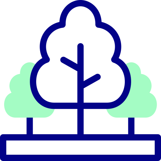Árboles Detailed Mixed Lineal color icono