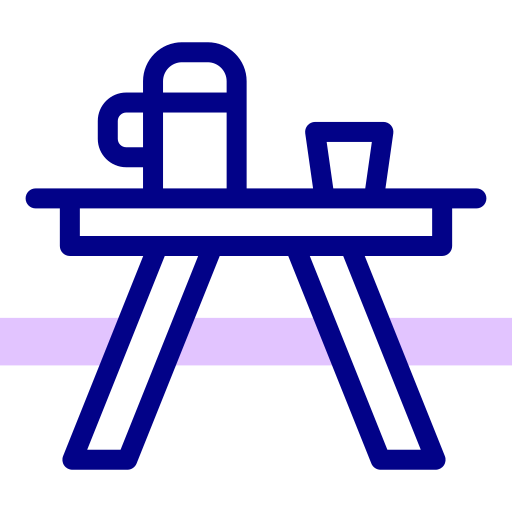피크닉 테이블 Detailed Mixed Lineal color icon