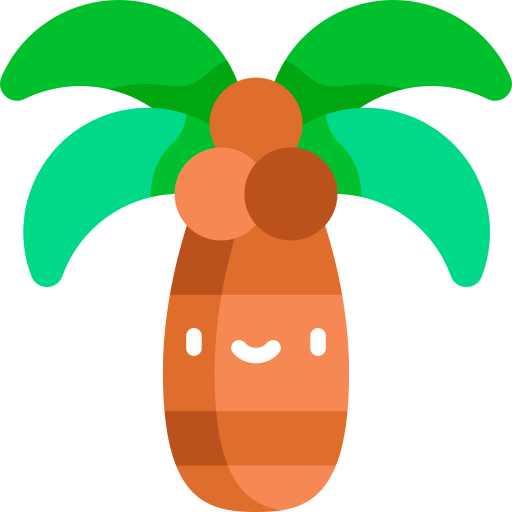 drzewo palmowe Kawaii Flat ikona